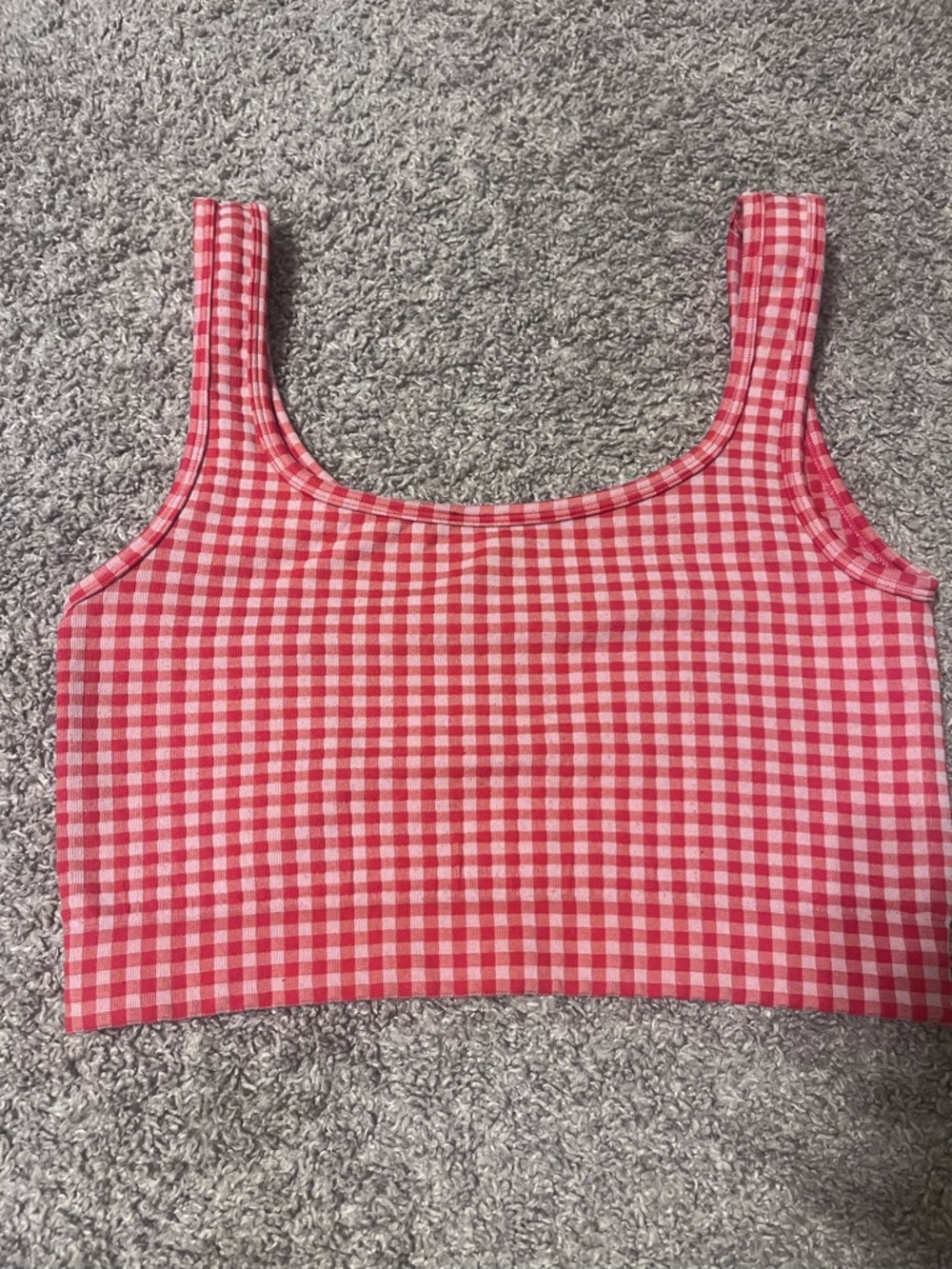 Red Gingham Bike Shorts Set - Crop Top & Shorts - Picture 7 of 7